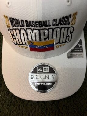 New Era White World Baseball Classic Champions Hat with Venezuela Flag